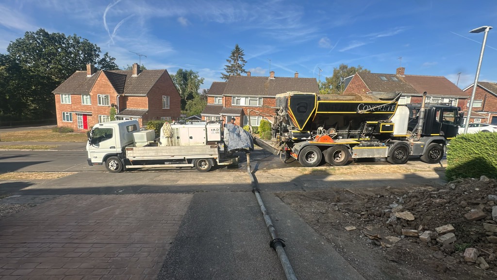 On-Site Volumetric Concrete Delivery Setup Rickmansworth